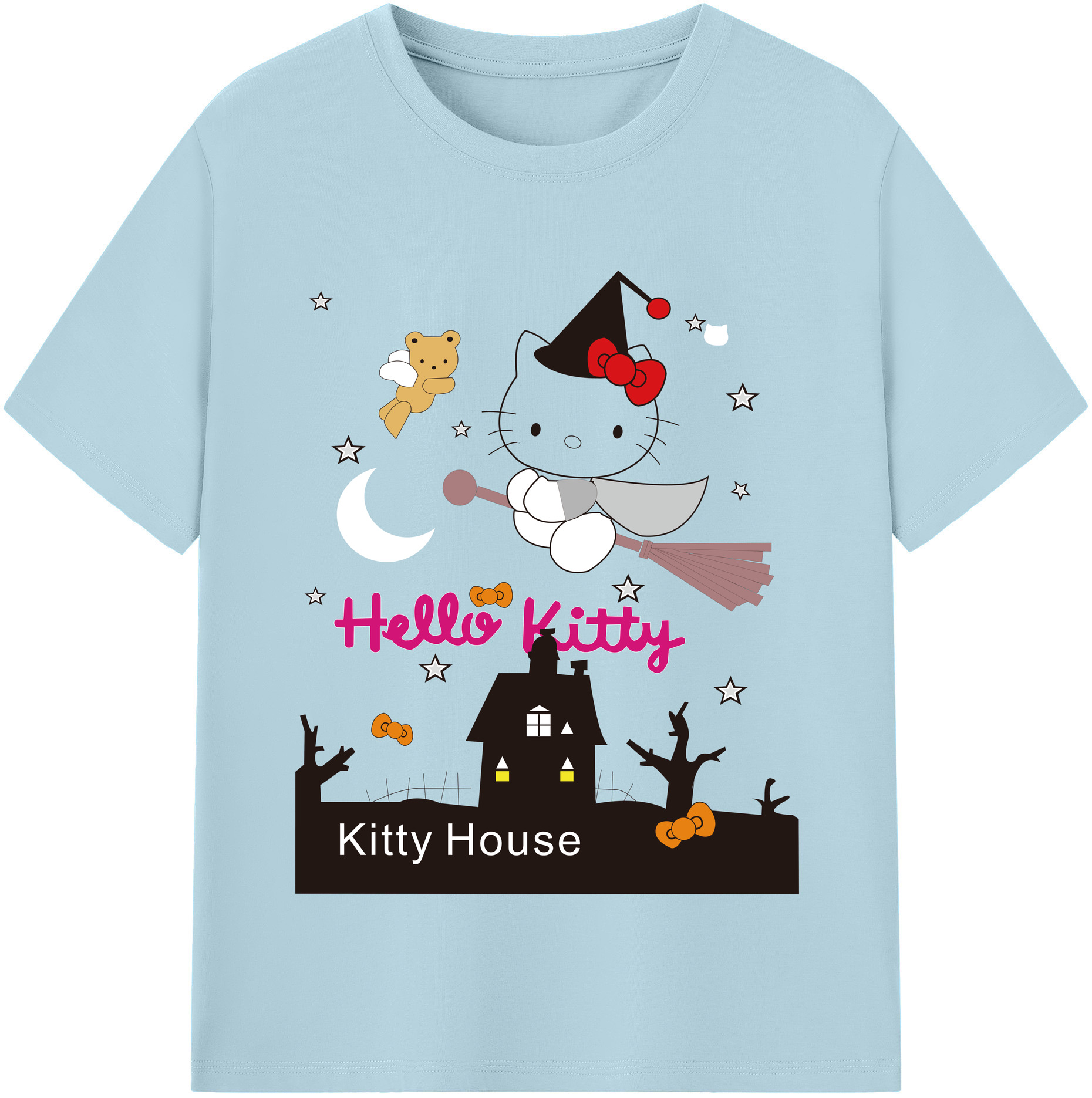 （画像用） Hello Kitty ハローキティ 綿100％半袖Tシャツ（フロントプリント）